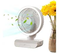 Générique Ventilateur de Bureau Oscillant, 5 Vitesses avec Télécommande Oscillant pour Usage Personnel, 2000mAh Rechargeable Fournitures de Voyage, Rafraîchisseur d'Air pour