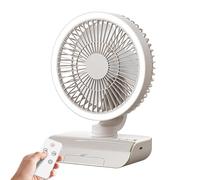Générique Ventilateur de Bureau Oscillant - 5 Vitesses avec Télécommande pour Voyage Compact,2000 mAh Rechargeable Rafraîchisseur d'Air pour Hommes et Femmes