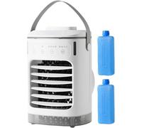 Générique Ventilateur de Climatisation pour Chambre | Climatiseur Portable Rafraîchisseur d'air - Appareil Silencieux avec Minuterie Humidificateur Rechargeable pour Salon Chambre Bureau