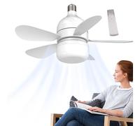 Générique Ventilateur De Plafond - 4 Vitesses De Lampe Ventilateur Plafond 3 Couleurs | Ventilo Plafonnier Avec Lumiere | Dimmable Ventilo Plafonnier LED | Brassage D’air Dôme Led Pour Salon, Chambre