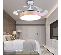 Générique Ventilateur de Plafond avec éclairage LED, 36 W x 2, télécommande, pales rétractables, 6 Vitesses, pour Chambre et Salon