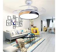 Générique Ventilateur de Plafond avec éclairage LED, 36 W x 2, télécommande, pales rétractables, 6 Vitesses, pour Chambre et Salon