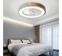 Générique Ventilateur de Plafond avec éclairage LED, Gris, 36 W x 2, télécommande, pales dissimulées, 6 Vitesses, pour Chambre et Salon