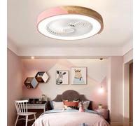 Générique Ventilateur de Plafond avec éclairage LED, Rose, 36 W x 2, télécommande, pales dissimulées, 6 Vitesses, pour Chambre et Salon