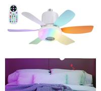 Générique Ventilateur de Plafond Avec Lumière,Télécommande 3 Vitesses Haut-parleur Musical - Ventilateur LED Lumineux pour Chambre | pour bureau à domicile, appartement, chambre, salon, cuisine