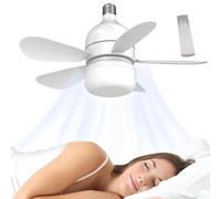 Générique Ventilateur De Plafond Pour - PC ABS 40x20cm | Lumière De Ventilateur De Prise Télécommandée | De Plafond À Ampoule LED Avec 3 Modes D'éclairage, Moteur Silencieux Pour La Maison,