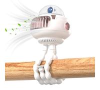 Générique Ventilateur De Poussette, Climatiseur Personnel Octopode Rechargeable, Ventilateur Portable USB Réglable 3 Vitesses pour Bébé Vélo Lit Voiture Voyage Camping Plage Bureau Maison