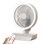 Générique Ventilateur de Table Oscillant Portable | 5 Vitesses Petit Ventilateur Rafraîchissant avec Télécommande | 2000mAh Rechargeable Fournitures de Voyage, Rafraîchisseur d'Air pour