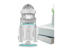 Générique Ventilateur De Table | Refroidisseur Personnel Fusée Avec Éclairage - Rechargeable Personal Desk Fan With Mist Spray,Pour Maison Cuisine Chambre Dormoir Extérieur Plage Pique-Nique