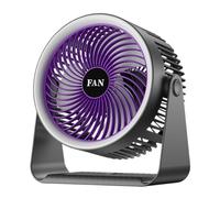 Générique Ventilateur De Table | Ventilateur De Bureau Silencieux Pour Chambre | 5 Vitesses Réglables, Minuterie Intelligente 3h-9h, Oscillation 90°, Murale Portable Avec Débit D’Air Puissant