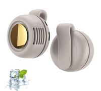 Générique Ventilateur de taille personnel avec clip rotatif à 360° 3 vitesses ventilateur de refroidissement portable sous le t-shirt rechargeable pour mini ventilateur (White)