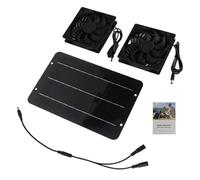 Générique Ventilateur D'Extraction Alimenté Par Panneau Solaire - Ventilateur Double Solaire Pour Chenil,Système de Ventilation Rafraîchissante pour Camping Caravane Randonnée Sac à Dos