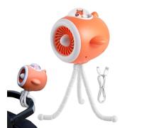 Générique Ventilateur électrique pour poussette Lumière LED rotative | Petit ventilateur pour poussette, , adolescents, adultes, voyageurs Pour , adultes, voyages, crèche, promenades, parc,