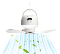 Générique Ventilateur Extérieur Avec Lumière, Rafraîchisseur Rechargeable Ajustable 1 200 mAh, Ventilateur Avec Lumière Et Télécommande, pour Tente Chambre Cuisine Tonnelles Terrasses Stores Plages