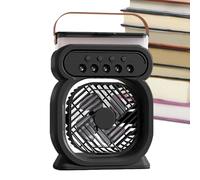 Générique Ventilateur, Petit Ventilateur de Bureau Portable, Silencieux Rechargeable Humidificateur Circulateur d'Air avec Veilleuse pour Chambre Camping Cuisine Maison Pêche Plage Vacances