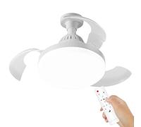 Générique Ventilateur Plafonnier avec Lumière | Luminaire Ventilateur Miniature - Design Rétractable Système de Ventilation Faible Bruit pour Appartement Salon Chambre d'Hôtel Chambre Dortoir