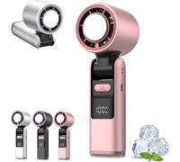 Générique Ventilateur Portable à Main 2026 - 100 Vitesses, Écran LED, Rechargeable USB, Ultra Silencieux, Longue Autonomie, Idéal pour Voyage, Bureau et Plein Air (Rose)