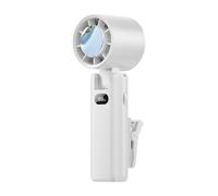 Générique Ventilateur portable à pince, Pliable 3600mAh Rechargeable 100 Vitesses, Ventilateur à main haute vitesse, pour Maison Bureau Extérieur Sports Voyage Camping Randonnée