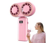 Générique Ventilateur portable,Pliable avec écran digital,Rechargeable de table et à main | pour chambre salon camping plage dortoir étudiants garçons filles adolescents adultes