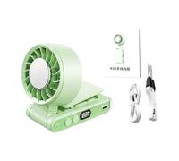 Générique Ventilateur Portable Rechargeable - Ventilateur De Poche Portable 3000 MAh Avec Écran LED | Personnel 4 En 1 À 5 Vitesses Avec Cordon Tour De Cou | Mini USB - Voyage Camping Ra