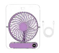 Générique Ventilateur Portatif pour le Voyage - Ventilateur USB Pliable Transparent Portable À 5 Vitesses | De Bureau Silencieux - pour Extérieur Camping Plage Randonnée Pêche Shopping Trajets Été