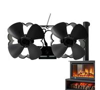 Générique Ventilateur pour Poêle - Chaleur Ventilateur Suspendu Double Tête | Alimenté Par la Chaleur Distribution Bois Bûches Cheminées Économie Énergie Silencieux