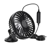 Générique Ventilateur pour Voiture, Ventilateur avec Ventouse, USB Réglable À 3 Niveaux Pour Chambre, Chevet, Dortoir, Voiturette De Golf, Cabine De Conduite, Chambre D'Enfant, Voyage,