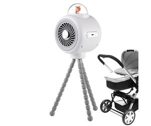 Générique Ventilateur Poussette Bebe, Ventilateurs Clipsable, Ventilateur Portable USB avec Trépied Pince, 3 Vitesses, pour Poussette, Berceau, Siège Auto, Bureau, Voyage