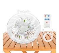 Générique Ventilateur Solaire de Camping | Avec Lampe LED Télécommande 3 Vitesses - Ventilateur Solaire Portable de Camping avec Lampe | pour Maison Bureau Pique-nique Barbecue Voyage Pêche de Nuit