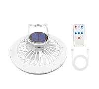 Générique Ventilateur Solaire de Camping | Avec Lampe LED Télécommande 3 Vitesses,Ventilateur Solaire Portable 3600mAh,pour Bureau Pêche Pique-nique Barbecue Voyage