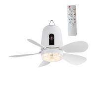 Générique Ventilateur Suspendu Silencieux à Moteur sans balais, avec Batterie de 5400mAh, pour Cabine de Patio, poulailler, Ventilateur de Refroidissement à ombrage éclatant