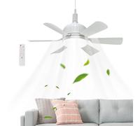 Générique Ventilateurs de Plafond avec Éclairage et Télécommande - Ventilateur De Plafond LED Avec Douille E27 - Appareil de Ventilation à 3 Vitesses pour Salle à Manger Bureau Cuisine Appartement