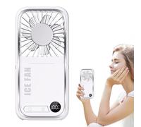 Générique Ventilatore da Tavolo - Ventilatore ad Aria Fresca,Silenzioso Pieghevole da Collo con Supporto Telefono Schermo LED Alimentazione USB per Spiaggia Ufficio Casa