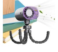 Générique Ventilo Camion | Ventilateur LED Design Poulpe 199 Vitesses | Petit Ventilateur Rotatif 360° Réglable avec Pince et Charge Type-C | pour Adultes Étudiants Camping Plage Poussette