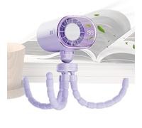 Générique Ventilo Camion | Ventilateur poulpe à LED 199 vitesses - Rotation 360 Degrés Rechargeable USB-C avec Pince - pour Étudiants Voyage Été Plage Cuisine Dortoir Chambre