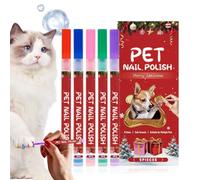 Générique Vernis À Ongles Animaux, Imperméable 5 Pièces Séchage Rapide, Set de Vernis à Ongles pour Chien de Noël, pour Animaux Chiots Chatsons Quotidien Voyage Toilettage Stylage