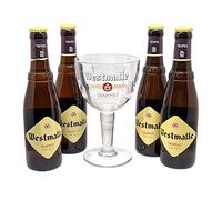 Générique Verre à Bière Westmalle triple, Westmalle tripel 33cl Officiel + 4 Bouteilles, Verre pour degustation ou collectioneur