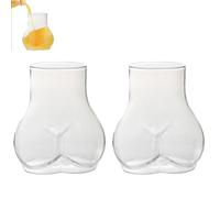 Générique Verre À Boire Des Fesses | 2 Tasses En Verre En Forme De Corps | Verres À Boire Drôles De 450 Ml | À Cocktail De Cul Sexy | VCadeau De Fête Hilarant Pour Les Bars, Cafés, Célébrations