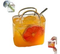 Générique Verre à boire en forme de sac à main, verres à cocktail créatifs en forme de sac à main, verres à vin uniques pour jus, thé et fleurs, décoration de bar d'intérieur (1pc)