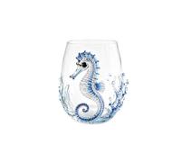 Générique Verre à Boisson Artisanal 3D Animaux Marins 350ml，Hippocampe | Verre Artisanal Soufflé, 8 Motifs Marins, Décalque Fusionnée à Chaud, 350ml, Durable, Idéal pour Jus & Déco Halloween.