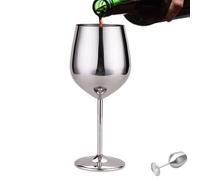 Générique Verre à vin en acier inoxydable, grands verres à vin | à à tige en métal | Verres à tige à bouche lisse pour les fêtes, les restaurants, les hôtels et les bars
