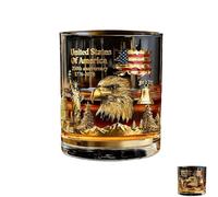 Générique Verre à whisky du 250e anniversaire (1776-2026) - Commémoratif Aigle patriotique et Cloche de la Liberté - Tumbler Old Fashioned de 11 oz (env. 325 ml) - Cadeau patriotique pour (D#)