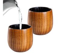 Générique Verre À Whisky En Bois | 2 Pièces Verrerie Réutilisable,Mug à Café Verre à Whisky en Bois - pour Maison Bureau Restaurant Décoration Café Vin Bière Thé