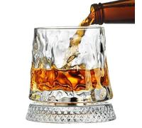 Générique Verre à whisky | Gobelet Transparent Boire avec Rotation Complète 360 Degrés | Verres à whisky hommes Homme Père Soirée Dégustation Noël Anniversaire Vacances Très Bel
