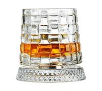 Générique Verre à whisky rotatif à 360 degrés, verre à cocktail tournant avec base découplée stable, gobelet anti-stress, cadeau à whisky pour anniversaire, fête des pères, Saint-Valentin