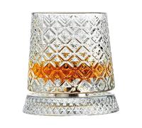 Générique Verre à whisky rotatif à 360 degrés, verre à cocktail tournant avec base découplée stable, gobelet anti-stress, cadeau à whisky pour anniversaire, fête des pères, Saint-Valentin