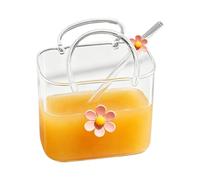 Générique Verre Cocktail Sac À Main,Gobelet Transparent en Forme de Sac à Main 770 ml avec Paille | Vase Verre à - Pour Mariage Réunion Maison Fête Anniversaire Vacances Thé Jus De