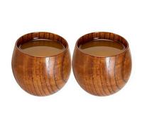 Générique Verre En Bois,2 Mugs À Boire En Bois Rétro | Mug À Boire Artisanal - pour Café et Comptoir, pour Café, le Thé, Latte, Vin, le Lait, Fête, Cuisine et la Salle à