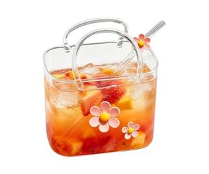 Générique Verre Sac à Main | Coupe Cocktail Transparente 770 ml en Forme de Sac à Main,Vase Verre à,pour Jus de Fruits Thé Anniversaire Fête Maison Mariage Réunion