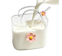 Générique Verre Sac à Main,Gobelet Transparent en Forme de Sac à Main 770 ml avec Paille - Verre Vase Pochette à Boissons | Pour Réunion Mariage Maison Fête Anniversaire Thé Jus De Fruits